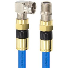 솔탑 국산 골드 고급형 RF 안테나 블루 꺾임 연장 TV 동축 수제작 케이블 15M, SOLTOP-1272, 1개