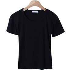 시크블랙 여성용 가코십 베이직 무지 반팔티 cpt12057k32