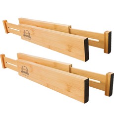 現代鄉村風原木可伸縮抽屜隔板 大型, 單一顏色, 4個