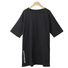 린다샵 여성용 레코체 레터링 박시핏 라운드넥 반팔 티셔츠 cpt12003k32