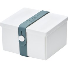 Uhmm音樂盒 丹麥便當盒 No 2 8, 白色(盒裝), 汽油色(錶帶), 1個