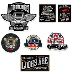 AUTOBRITE Direct 訂製貼紙 7種 A組, 黑色, 1套