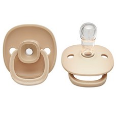 모윰 유아용 물고임이 없는 실리콘 쪽쪽이, 1단계, 베이지, 1개