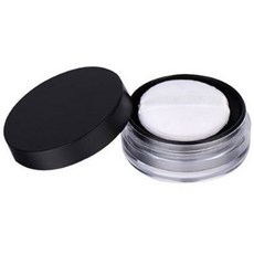 PDS Living 簡約圓形蜜粉空罐, 黑色, 1個