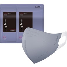 feelnine 耳掛舒適 貼合臉型 2D 鳥嘴型彩色口罩 中型 散裝, 2個, 25入, 柔灰色