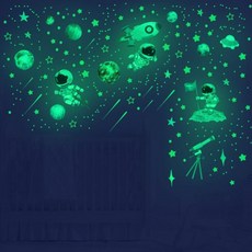 Mellaneu 夜光太空人行星重點貼紙組, 混合色