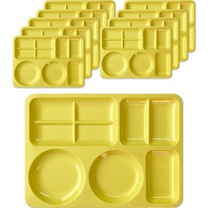 韓國製 Roya 團體膳食 新方形 美耐皿 餐盤 705 10入, 淺黃色, 10個