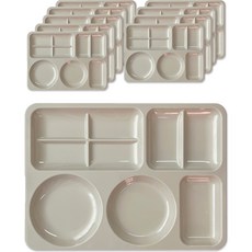 韓國製 Roya 團體膳食 新方形 美耐皿 餐盤 705 10入, 淺米色, 10個