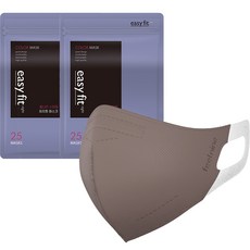 feel nine Easy Fit 2D鳥嘴型彩色口罩 M號, 2個, 25入, 沙米色