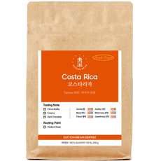 DUTCH&BEAN 哥斯大黎加塔拉蘇烘焙咖啡豆, 無研磨咖啡豆, 200g, 1包