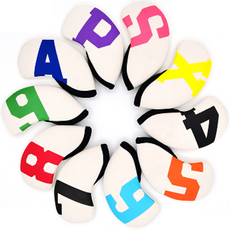 뮤젠 방수천 아이언 골프 헤드 커버 10종 세트, 다색 화이트