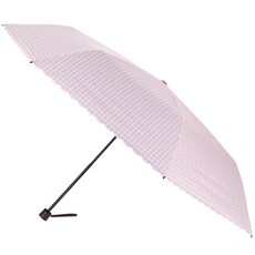 VOGUE 格紋粉彩防紫外線遮光塗層3折輕薄雨陽傘 MUVGU60004+傘套組