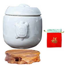 白瓷罐 500g+福袋+原木底座, 1個