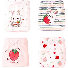 Aippum 女童兔子草莓三角內褲4件組 C30