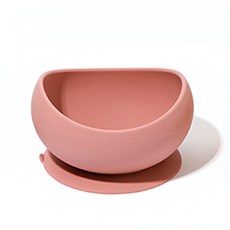 agabang 孩童曲線型吸盤副食品碗, 粉色, 380ml, 1入