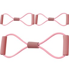 클레어라 전신운동 8자형 스트레칭 튜빙밴드, 핑크, 3개