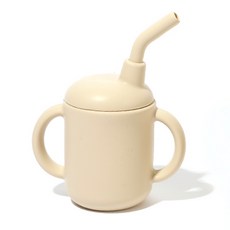 아가방 유아동용 마이페이보릿띵스 이유식 빨대컵, 120ml, 1개, 크림베이지