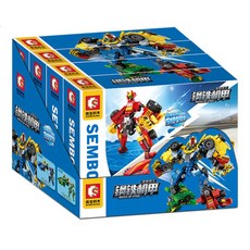 SEMBO BLOCK 森寶積木 賽車變形合體機器人相容積木, 1套, 多色