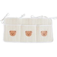 반데어 유아용 침대 기저귀 수납 걸이, 3포켓(베어), 1개