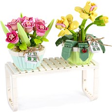 LoZ 奈米積木 粉紅色迷你花盆套組, 混色