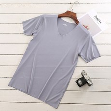 순잠 남성용 냉감 통기성 스판 V넥 반팔 티셔츠 2p