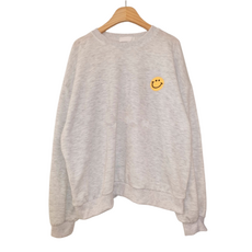 여성용 마리의 제안 긴팔 스마일 맨투맨 티셔츠