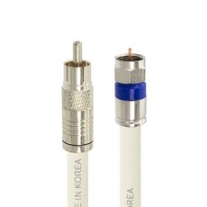 SOLTOP 韓國產 高級型 RCA 轉 RF 5C 壓接 防水 TV 同軸複合線 白色, SOLTOP-790, 1個