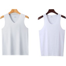 순잠 남성용 무지 V넥 + 라운드넥 나시티 세트