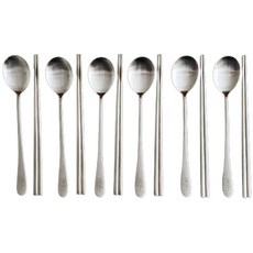 All Five Hanil Stainless 優質湯匙筷子組, 湯匙 6p + 筷子 6p, 銀色