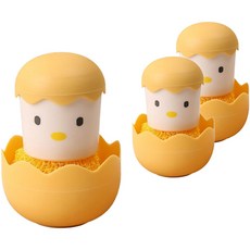 제이은 달걀껍질 냄비브러쉬, 옐로우, 3개