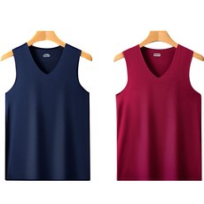 soonZAM 男款素色V領背心2件組