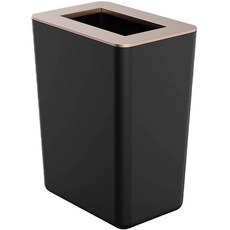 씨에스리빙 레마 오픈 휴지통 사각 10L, 골드블랙