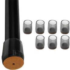 椅子夜宵細椅腿防刮地板防刮毛氈圓形XL, 黑色透明, 8個