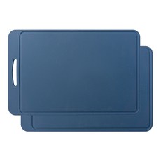 LOHJA 韓國製基本款矽膠砧板 2入, 海軍藍, 2個