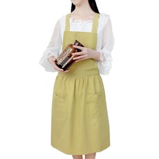 MA 패브릭 베이직 앞치마 TYPE2, 그린옐로우, 1개