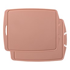 韓國製 Roya 嬰兒副食品矽膠砧板 2入, 粉紅色, 2個