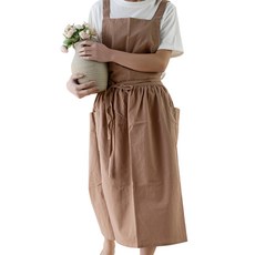 MA 미니멀 소프트 코튼 앞치마, 브라운, 1개