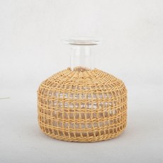 Charm Living 家居藤編玻璃透明花瓶 H00146, B