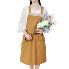 MA 패브릭 베이직 앞치마 TYPE1, 머스타드, 1개