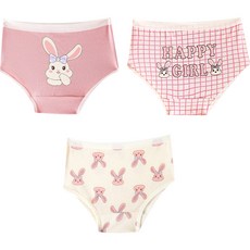Aippum 女童粉紅兔棉質三角內褲3件組 C50