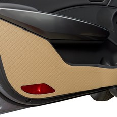 블랙라벨 차량용 프리미엄 도어커버 4p 세트 인조가죽, 펠리세이드, 브라운, 현대