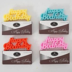 Pua字樣生日蠟燭 4種組, 1套, 無香味