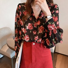 Dubom 女性日常花卉襯衫