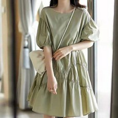 페이퍼먼츠 스윗 벌룬 소매 루즈핏 미니 원피스 04051 빅사이즈 포함