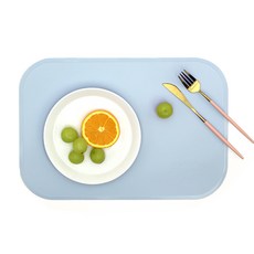 Siliconestory 白金橢圓餐墊, 淺藍色, 42 x 29 cm, 1個