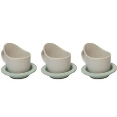 Dalsogum 陶瓷霧麵粉彩紙杯架杯墊套組, 薄荷綠, 3套