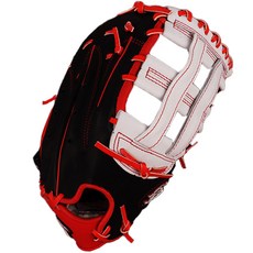 Brother 職業特別訂製款 一壘手手套 左投專用 BSBRW-03, 黑色 + 紅色 + 白色, 1個