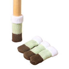 더블레이어 소음방지 의자 발 커버 4p, 화이트 + 민트 + 브라운, 1개