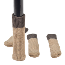 슬림 의자발 소음방지 커버 4p, 브라운 + 베이지