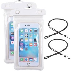 Daily Living 多功能手機防水袋 + 掛繩組合, 2套, 白色(防水袋) + 隨機出貨(掛繩)